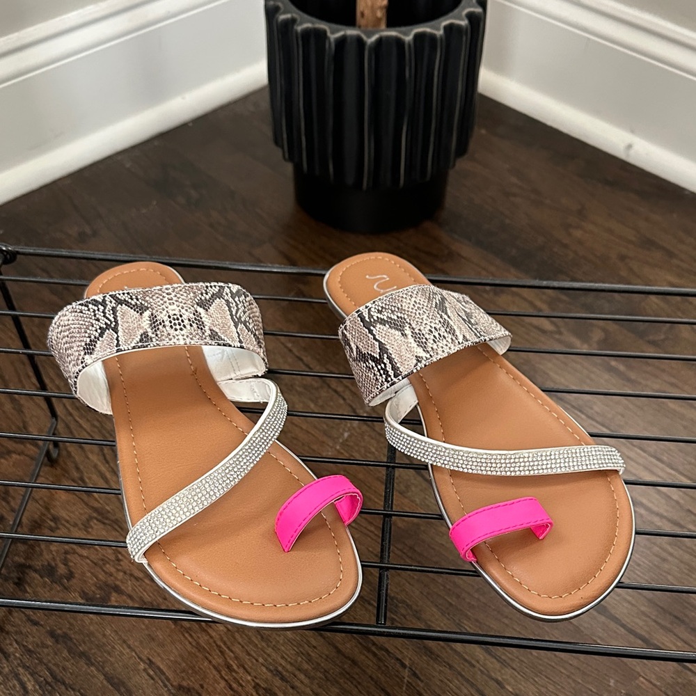 Sugar Snake Print and Pink Sandals
